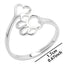 Cute Paw Print Adjustable Stainless Steel Open Ring