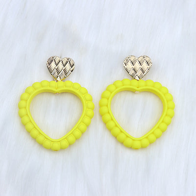 Simple Heart Shape Acrylic Drop Earrings