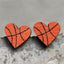 Original Design Basketball Football Wood Women'S Ear Studs 1 Pair