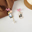 Fashion Cartoon Enamel Butterfly Bow Drop Earrings