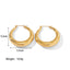 1 Pair Geometric Hollow 18K Gold Plated Stainless Steel Earrings