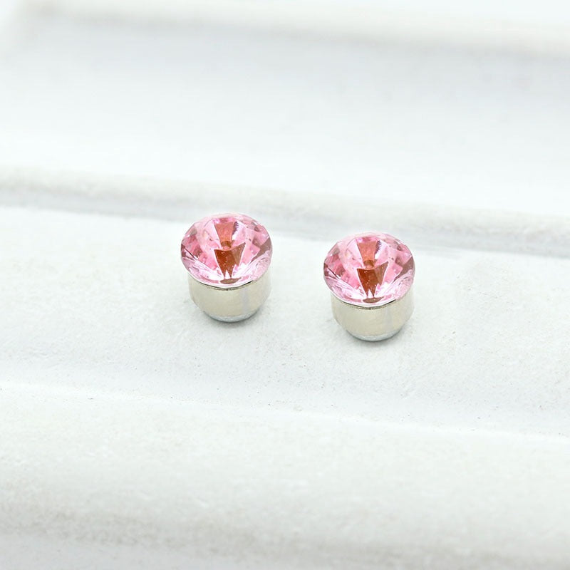 Zircon Rhinestone Magnetic Earrings - Unisex Non-Pierced Flash Diamond Studs