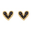 European American Mini Zircon Heart Copper Earrings - Chic Design Studs for Women