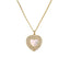 1 Piece Vacation Heart Shape Copper Plating Inlay Shell Zircon Pendant Necklace