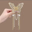 Women's Butterfly Pearl Rhinestone Hair Claw Clip