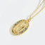 14K Gold Plated Geometric Zircon Pendant Necklace with Vintage Kwan-yin Design