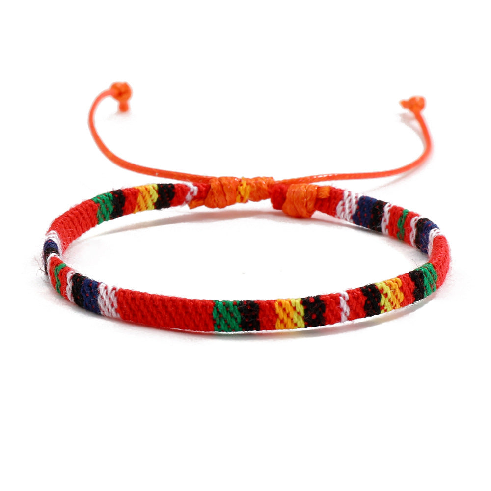 Ethnic Geometric Bohemian Cotton Linen Woven Friendship Bracelet