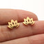 1 Pair Modern Lotus Hollow Out Stainless Steel Stud Earrings