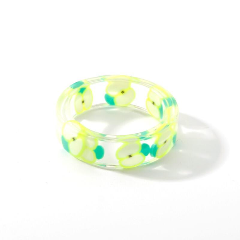 Simple Style Colorful Acrylic Fruit Resin Women's Ring