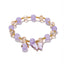 Cartoon Rhombus Butterfly Crystal Beaded Bracelet for Women and Kids