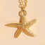 14k Gold Plated Starfish Shell Zircon Pendant Necklace