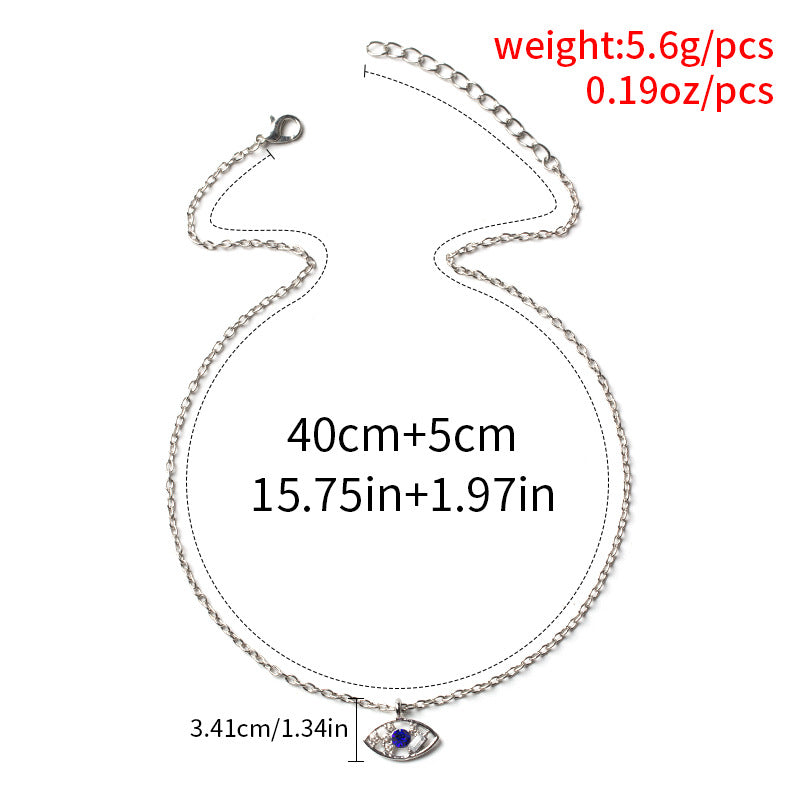 Devil's Eye Layered Alloy Pendant Necklace for Women