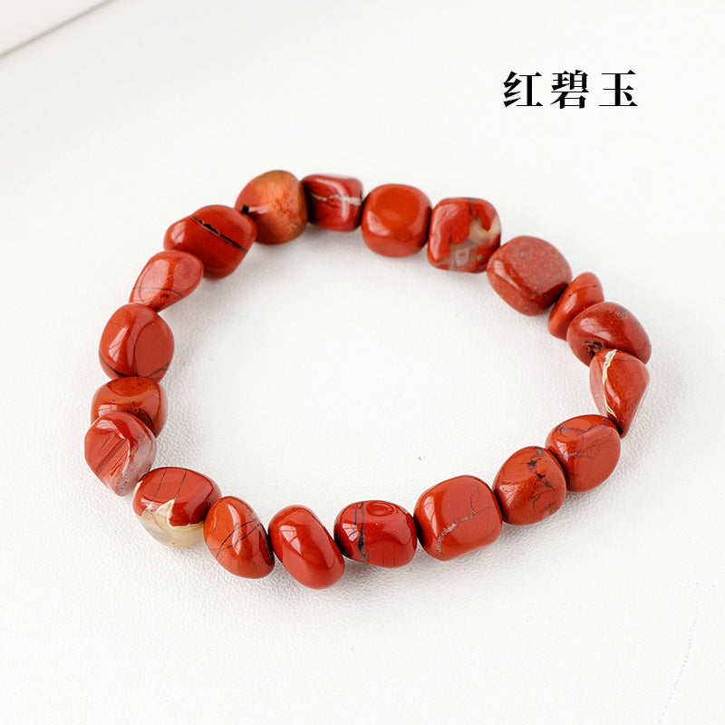 Simple Round Natural Stone Crystal Beaded Bracelet for Women