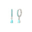 Geometric Zirconia Water Drop Circle Earrings