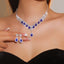 Elegant Bridal Rhinestone Necklace and Earrings Jewelry Set