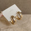 Retro Geometric Alloy Plated Hoop Earrings for Women