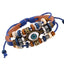 Retro Beaded Eye Leather Bracelet - Adjustable Unisex Jewelry