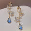 1 Pair Elegant Water Droplet Heart Flower Earrings with Artificial Pearls and Rhinestones