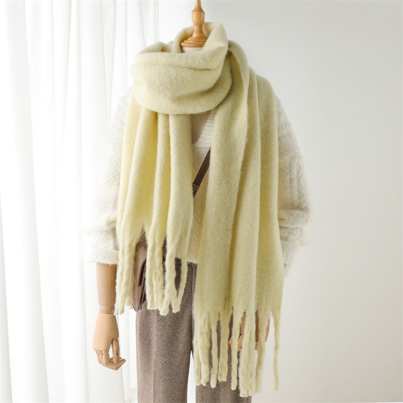 Mohair Scarf Unisex Winter Warm Long Fringe Shawl