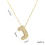 Korean Style Gold Plated Zircon Letter Pendant Necklace