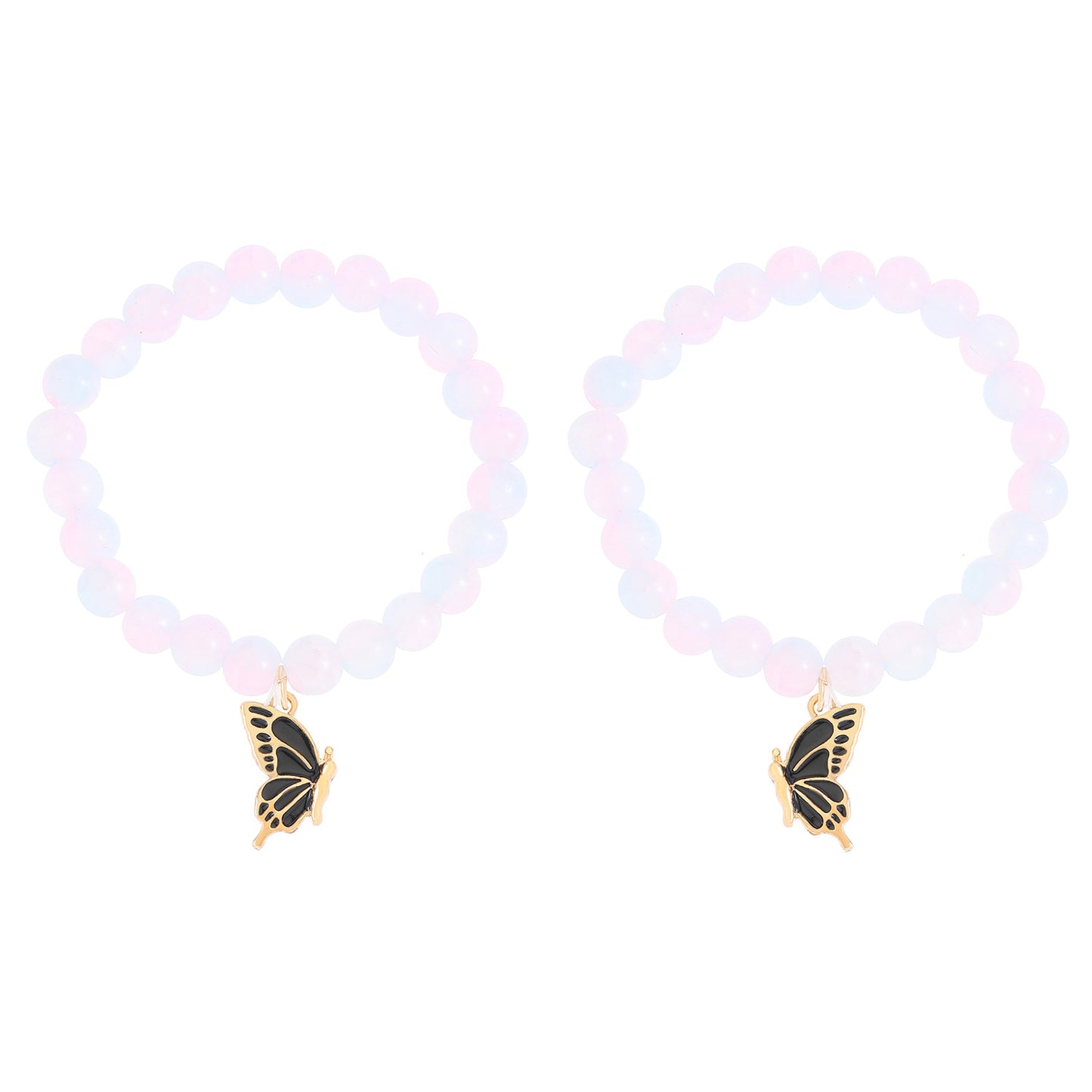 IG Style Sweet Butterfly Crystal Alloy Bracelets for Couples and Friends