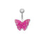 1 Piece Belly Rings Simple Style Classic Style Butterfly 316 Stainless Steel  Alloy Plating White Gold Plated