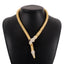 Snake Alloy Rhinestone Punk Choker Necklace for Women