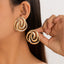 Geometric Alloy Drop Earrings - Retro Comma Design Studs for Women