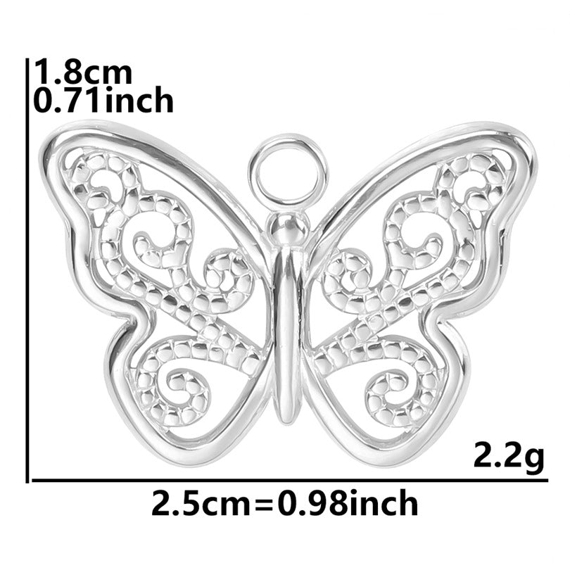 Wholesale Simple Classic Butterfly 304 Stainless Steel Pendant Necklace with 18k Gold Plating