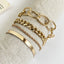 Punk Style Flat Snake Bone Chain Multi-layer Thick Chain Bracelet Set