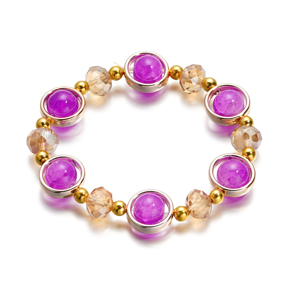 Gradient Crystal Glass Bracelet for Women and Kids