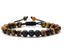 Gradient Natural Stone Agate and Tiger Eye Beaded Adjustable Bracelet