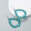 Retro Geometric Turquoise Alloy Drop Earrings for Women