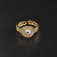 18K Gold Plated Colorful Zircon Eye Open Ring