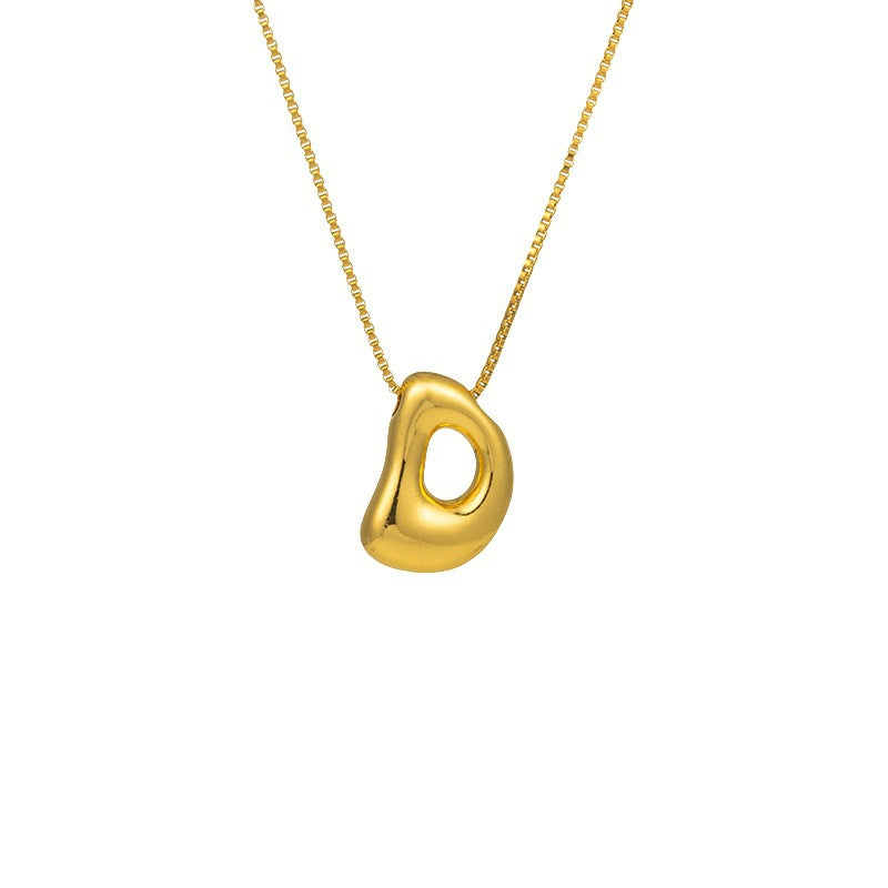 304 Stainless Steel Gold Plated Bubble Letter Necklace