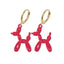 Cartoon Candy Color Balloon Dog Earrings - Fashionable Alloy DIY Jewelry Accessories