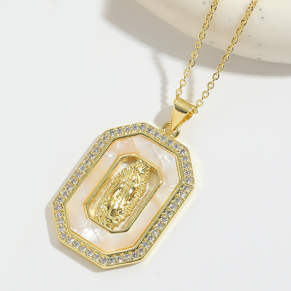 14K Gold Plated Heart Zircon Pendant Necklace