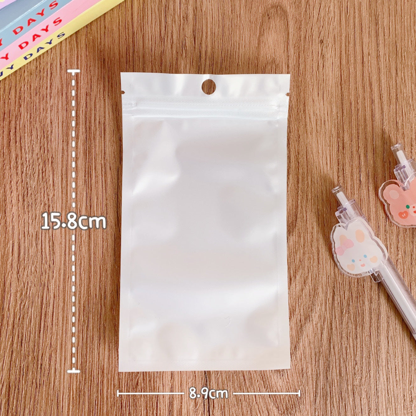 New Pearlescent Hanging Storage and Sealing Bag for Jewelry and Stationery