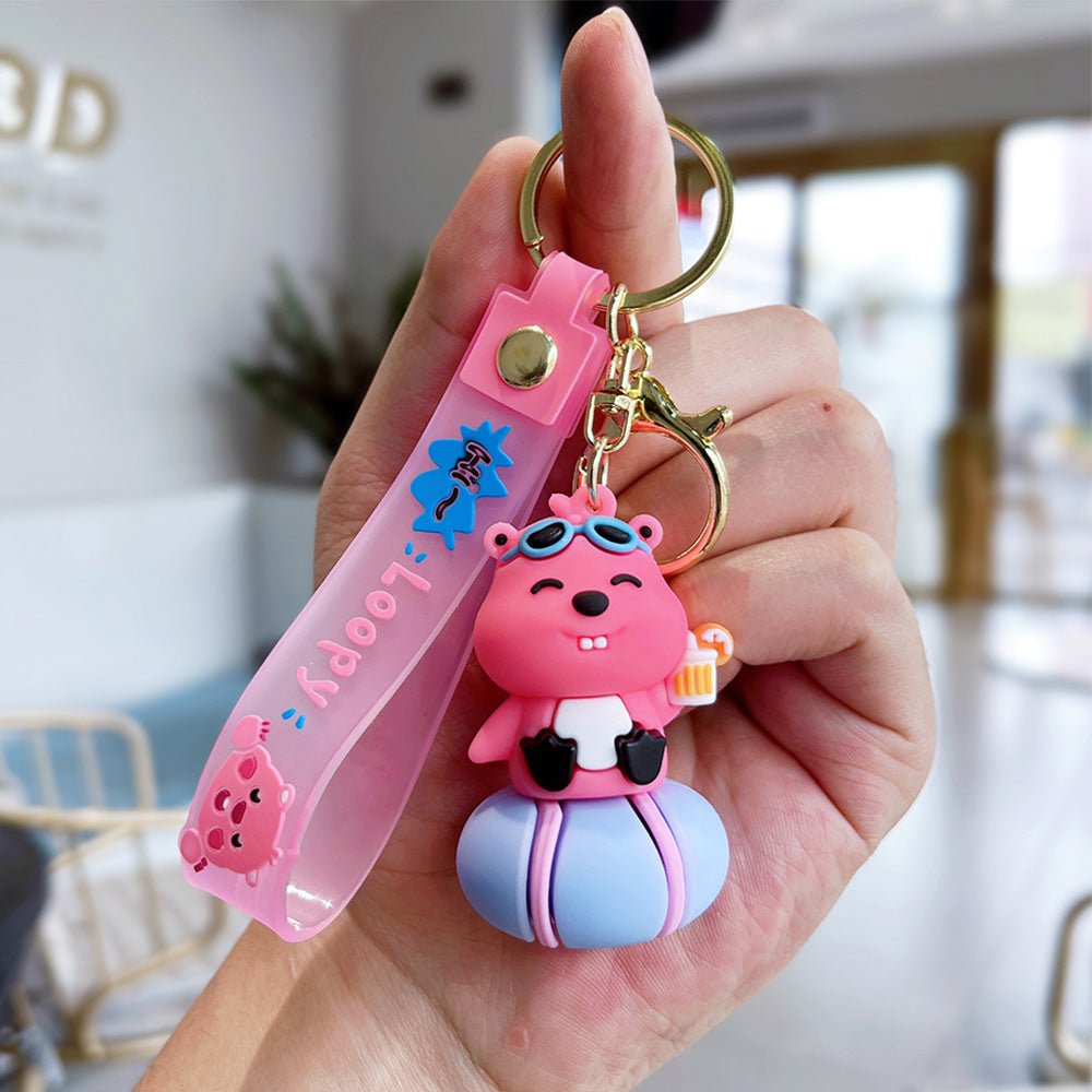 Cartoon Fruit Doll PVC Keychain Accessory