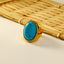 18K Gold Plated Turquoise Gemstone Stainless Steel Open Ring