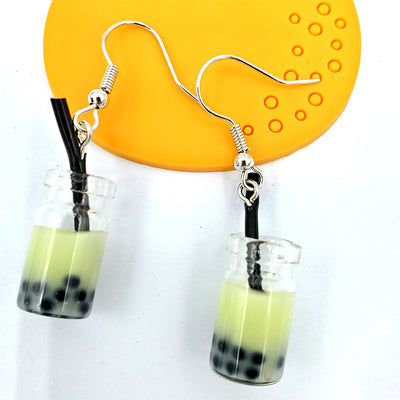 Korean Cute Fruit Pearl Milk Tea Earrings - Creative Miniature Style