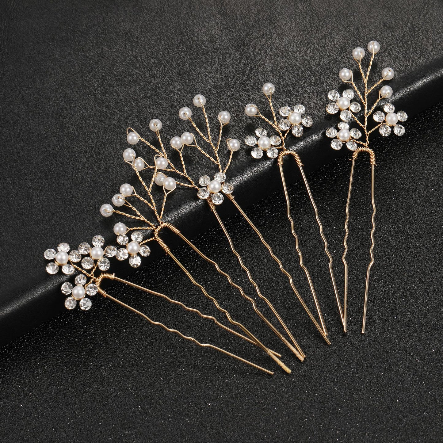 Women's Elegant Bridal Rhinestone Flower Hairpin Accessory