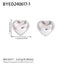 1 Pair Classic Heart Shape 304 Stainless Steel Stud Earrings Set