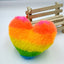 Heart-Shaped Faux Fur Pom Pom Keychain Accessory