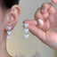 1 Pair Elegant Water Droplet Heart Flower Earrings with Artificial Pearls and Rhinestones