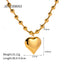 18K Gold Plated Heart Shape Bracelet and Retro Classic Love Necklace Set