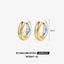 New Stainless Steel Earrings Two-color Glossy Coil Niche Design Titanium Steel Earrings Simple Popular Earrings