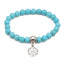 Retro Ethnic Geometric Turquoise Beaded Bracelet Set with Cross Charms