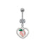 Casual Streetwear Moon Heart Bow Knot Zircon White Gold Plated Belly Ring