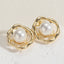 1 Pair Elegant Deer Inlay Pearl Zircon 14k Gold Plated Stud Earrings